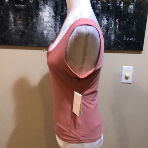 NWT Meraki Salmon Colored Square Neckline Low Back Fully Lined Tank Top-Size M - Picture 2 of 6